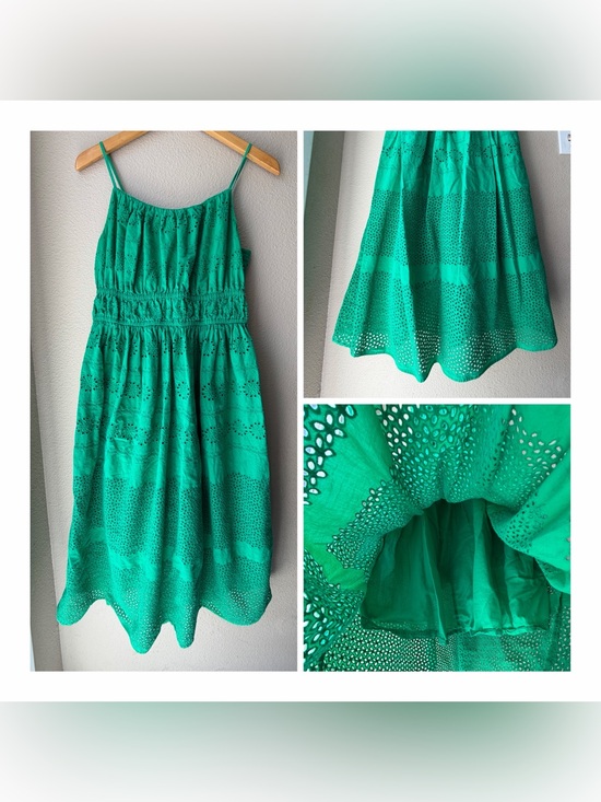 ON 34th Dresses & Skirts - Emerald Green Eyelet Sundress - Classic Summer Dress 100% soft Cotton Women’s M
